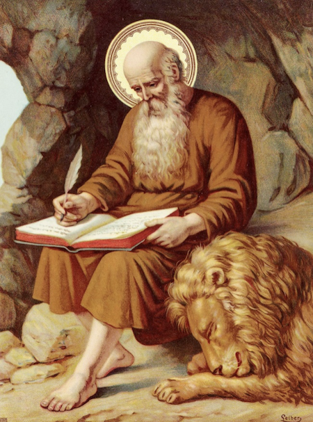 Saint Jerome with Scriptures and Lion